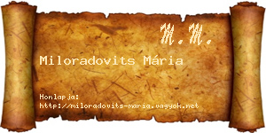 Miloradovits Mária névjegykártya