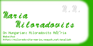 maria miloradovits business card